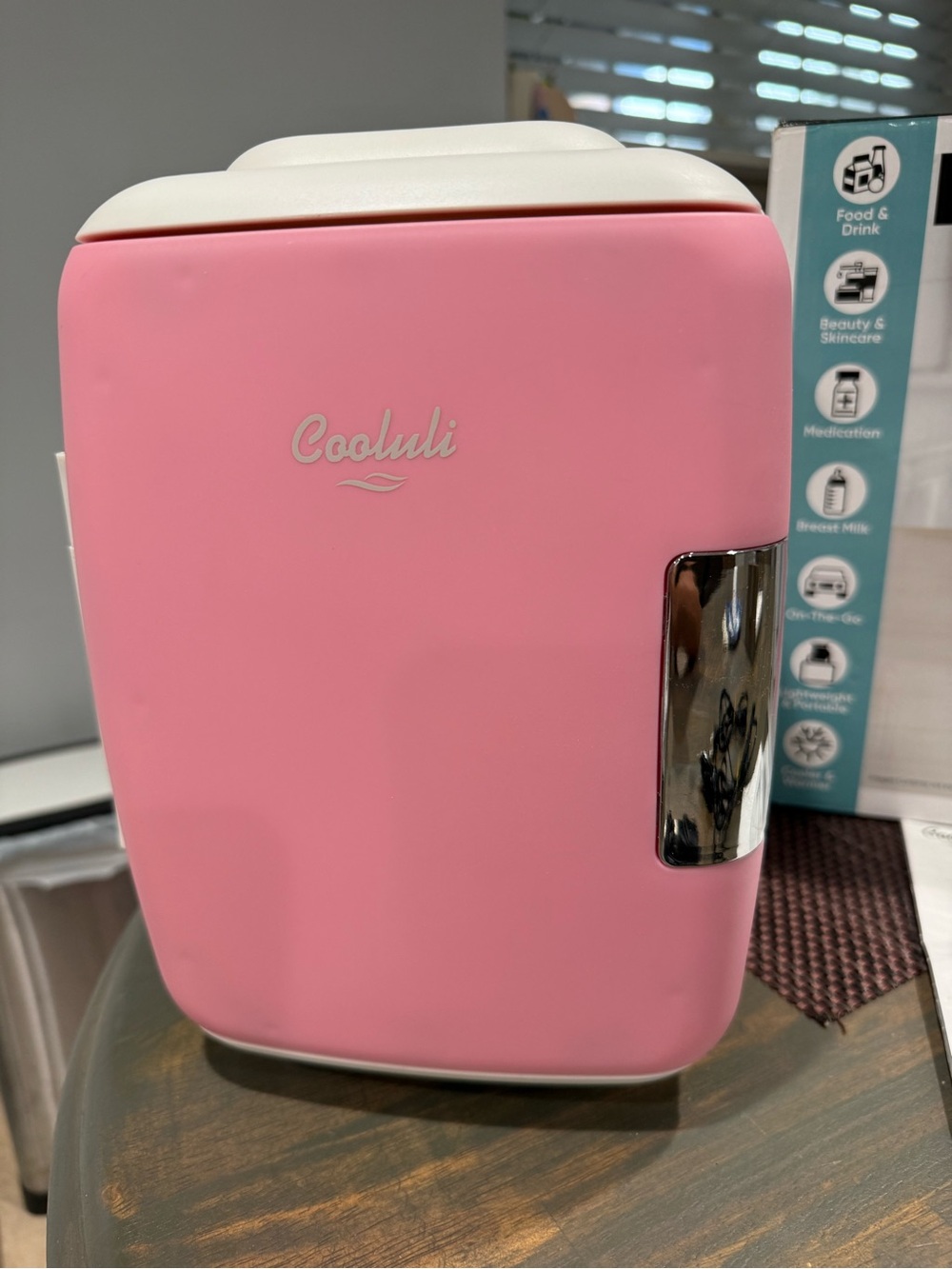 Portable Mini Fridge in Pink - Personal Cooler